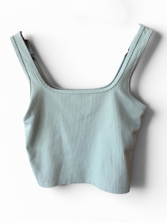 Hollister Tops - Hollister Women’s Ribbed Square-Neck Crop Top - Pale green Sz XS
